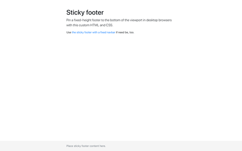 Sticky footer screenshot